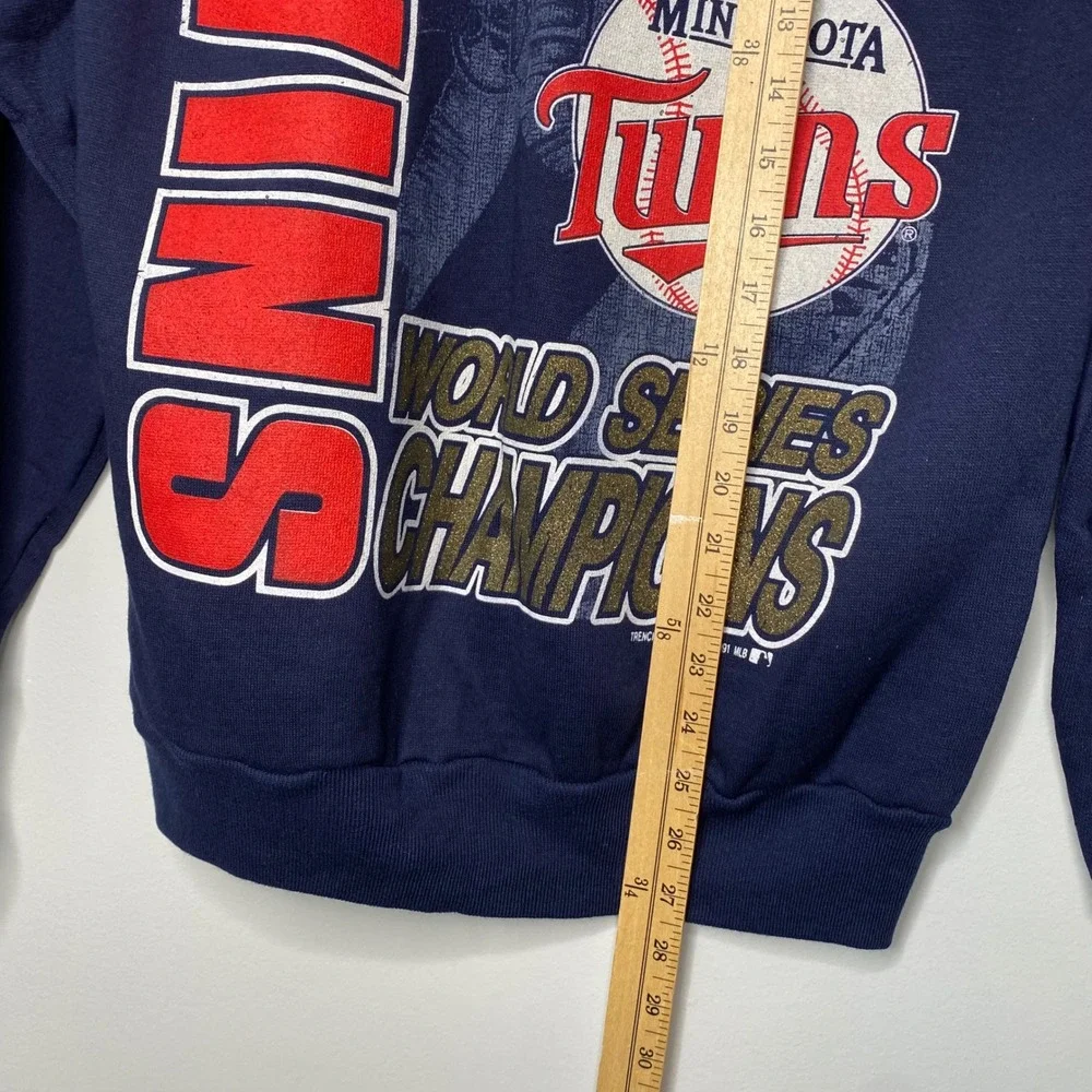 Vintage Minnesota Twins 1991 World Series Champions Sweatshirt Navy‎ Blue